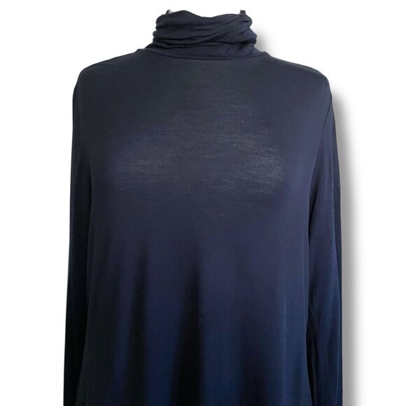 Prana Womens Foundation Turtleneck Top Sz Medium Black Modal Minimalist Shirt - Picture 3 of 6